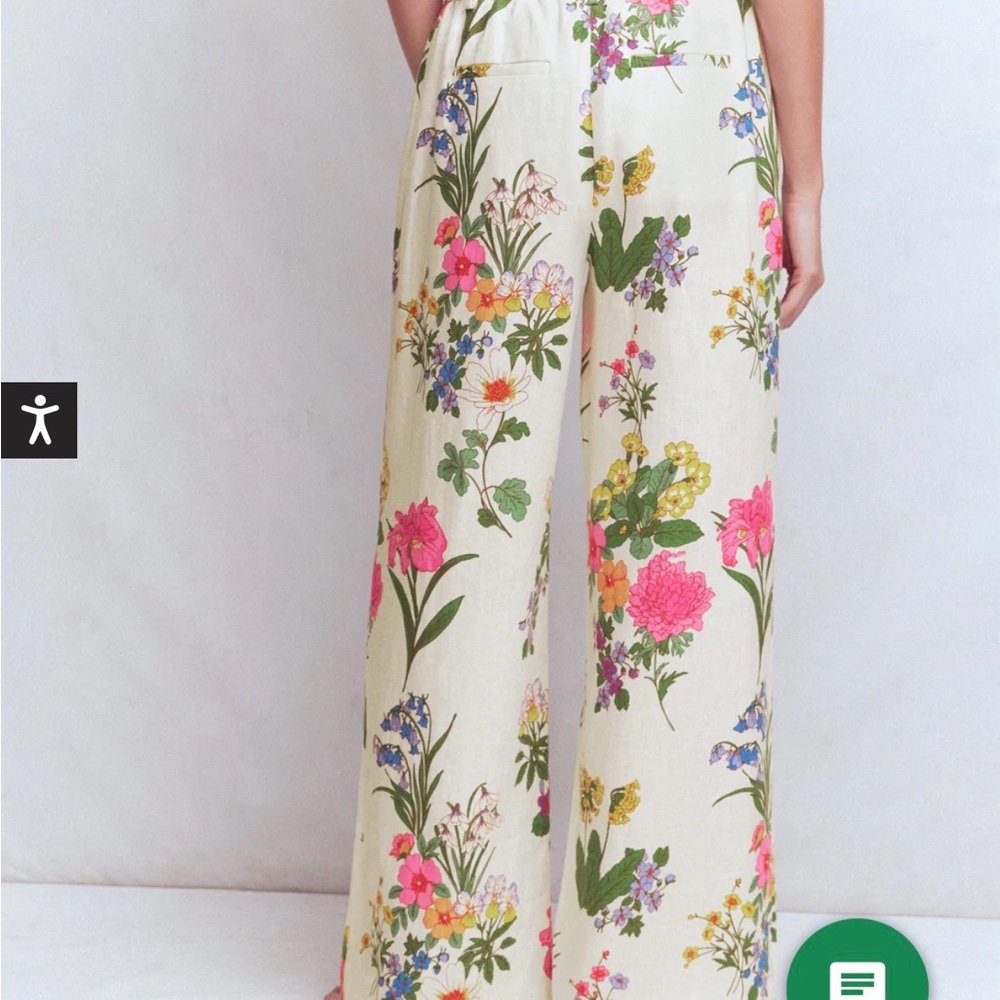 Boden linen pants NWT Kensington linen pants 8 Wide-Leg Floral current $220 - Picture 12 of 14